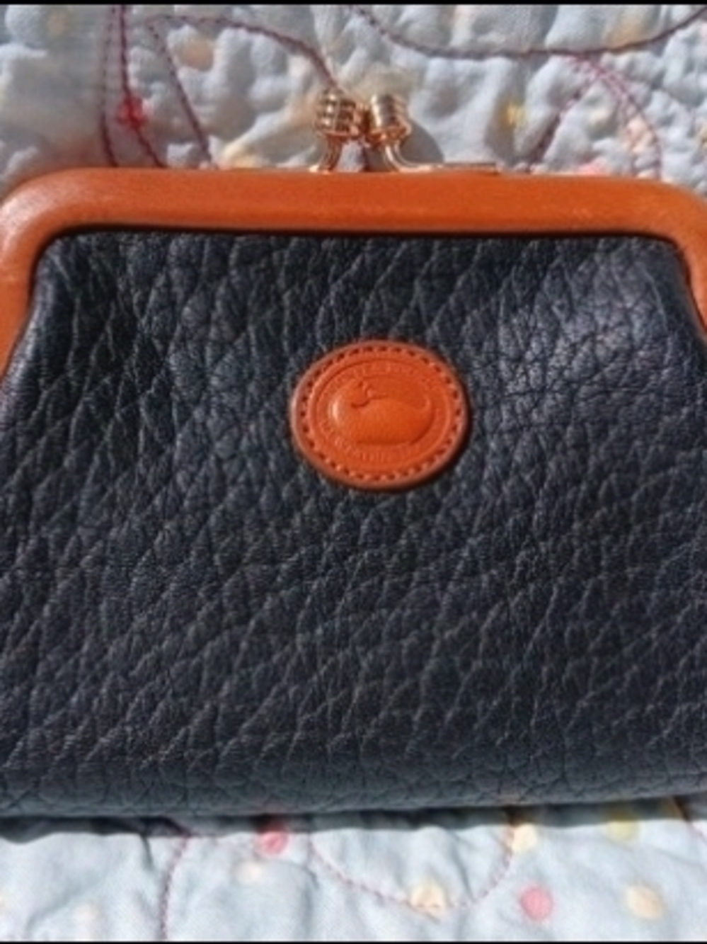 Dooney & Bourke Black Pebbled Coin Purse